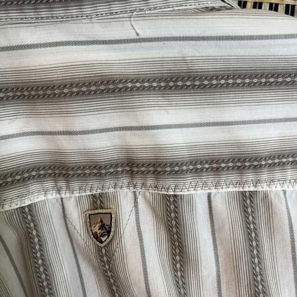 Kuhl Button Up Shirt Mens XXL Short Sleeve Striped Casual Outdoor Hiking Camping - Picture 9 of 9